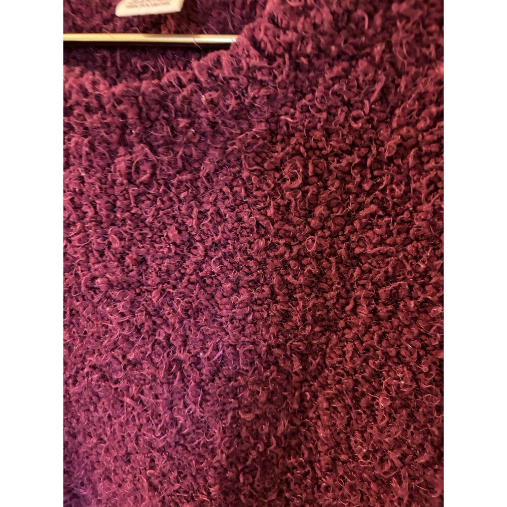 Faded Glory Fuzzy Textured Knit Sweater Burgundy Size Large - Picture 4 of 6